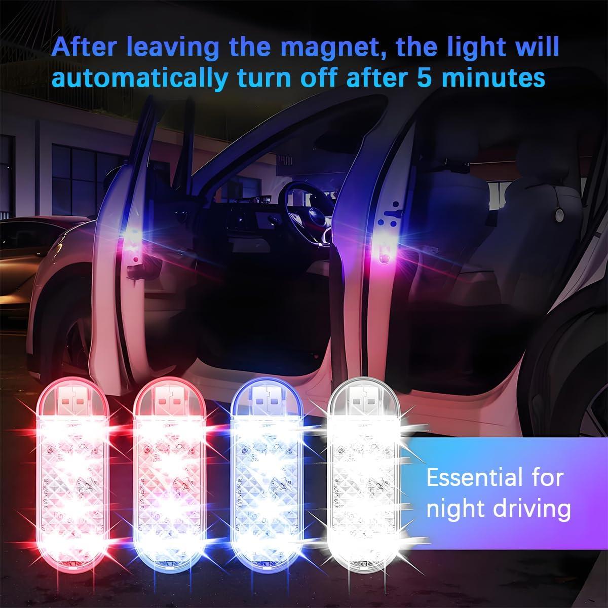 Luces de Advertencia LED Sandfren para Puertas de Coche 2PCS Azul
