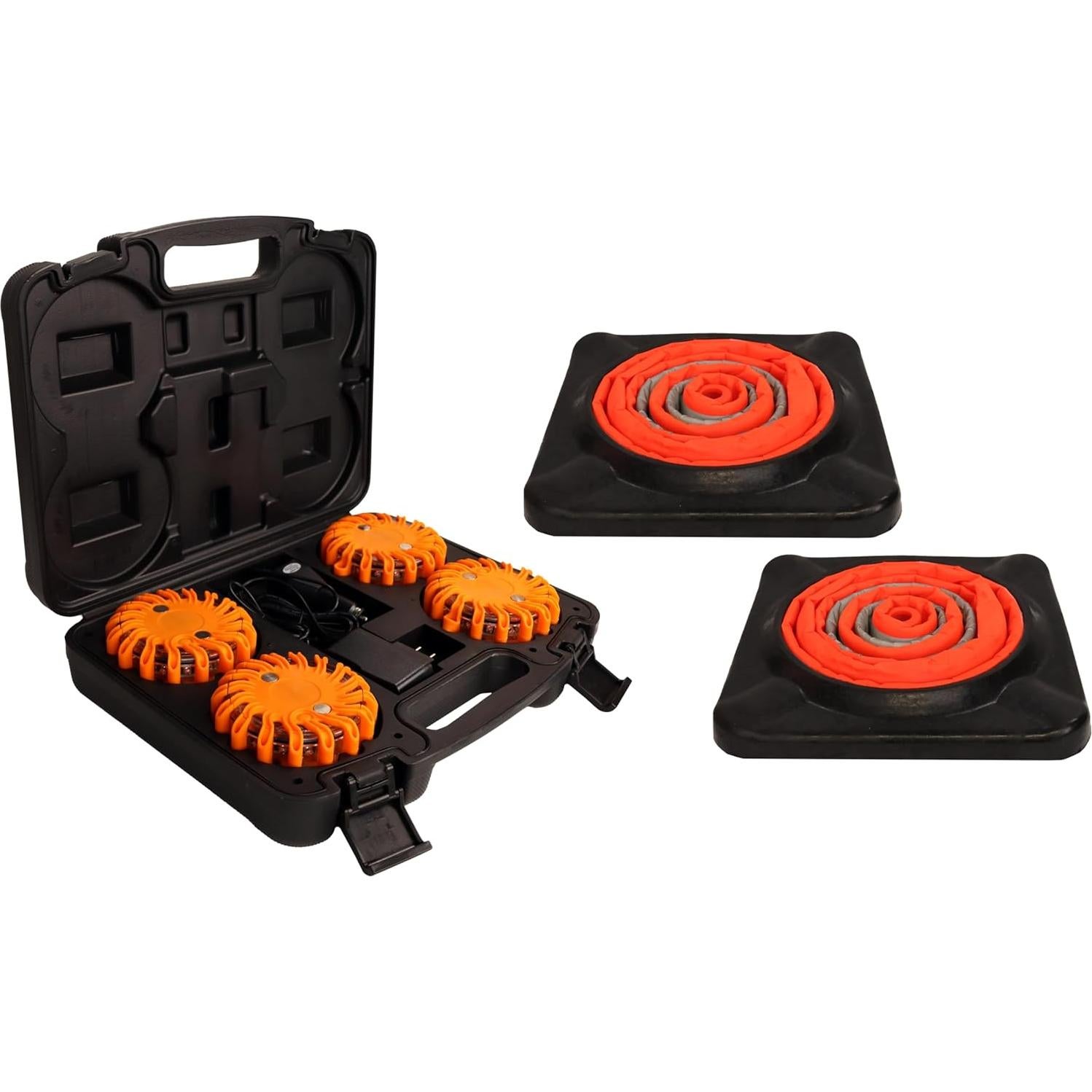 Kit de Seguridad en Carretera AME INTL - 2 Conos LED y 4 Bengalas