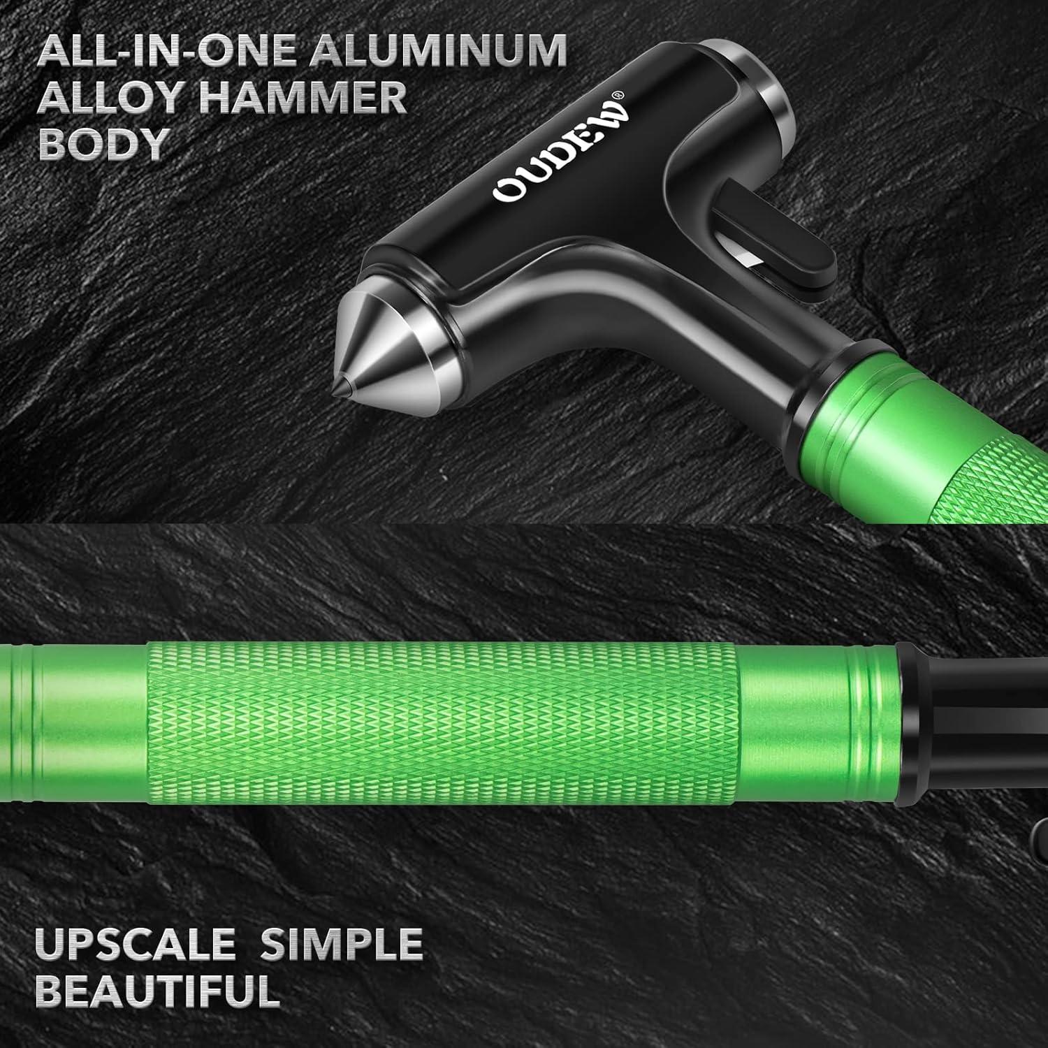 Martillo de Seguridad OUDEW Verde 3 en 1 para Automóviles