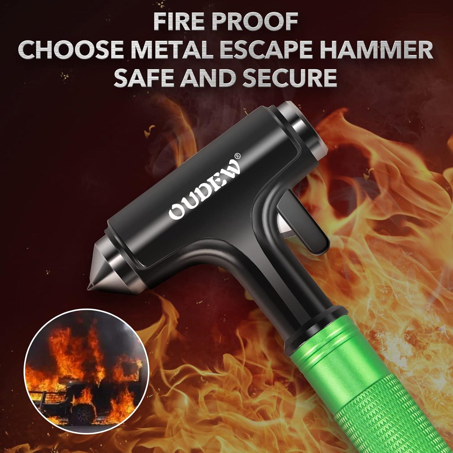 Martillo de Seguridad OUDEW Verde 3 en 1 para Automóviles