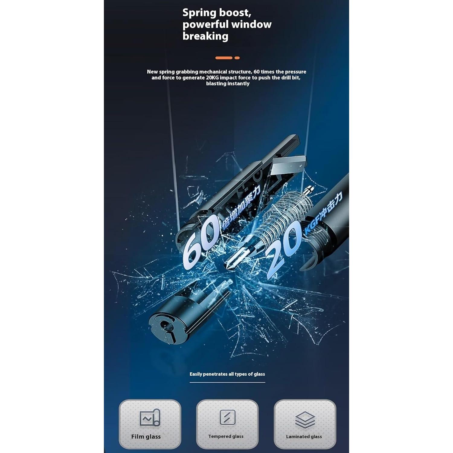 Herramienta de Escape de Emergencia Genérica 2-en-1 Cortador y Rompedor