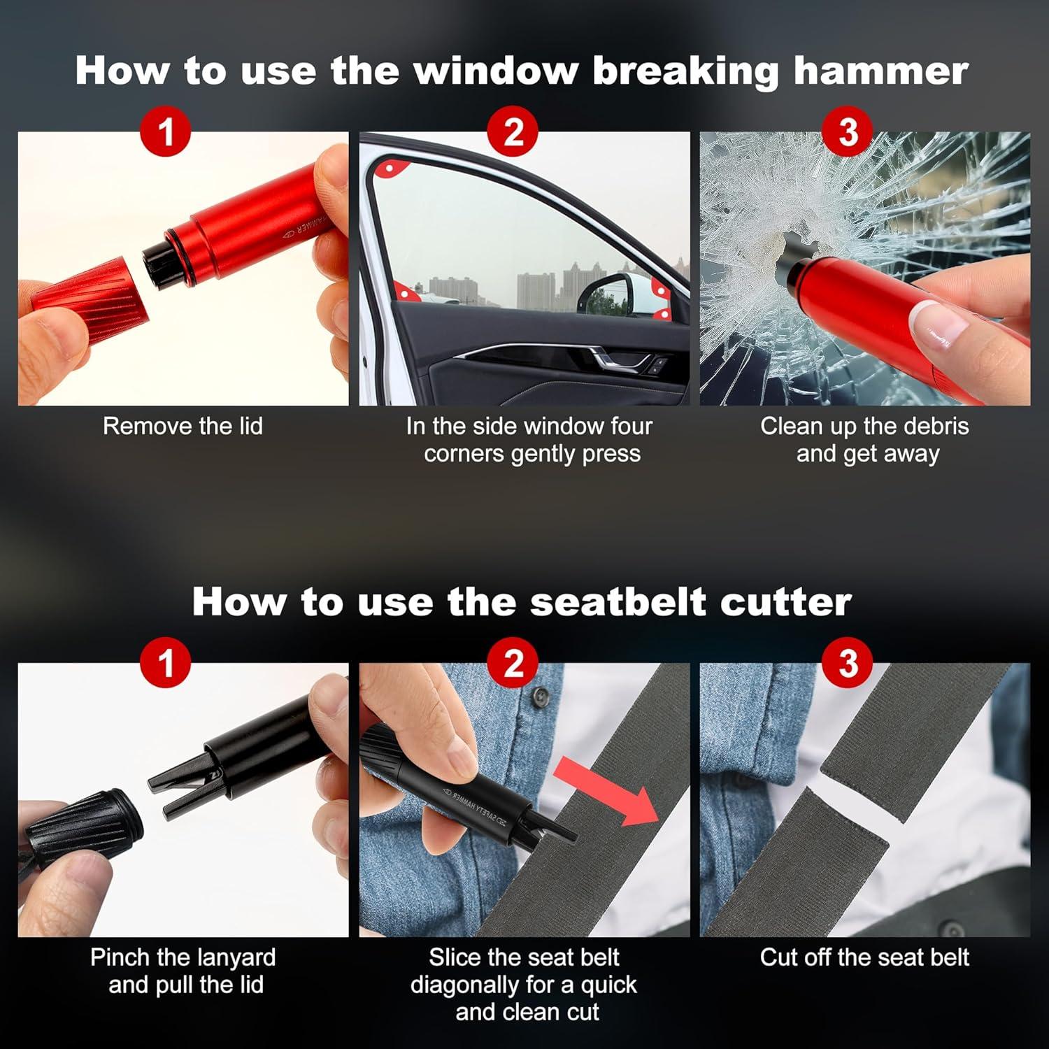 Martillo de Seguridad PIRXXIY para Romper Ventanas de Auto