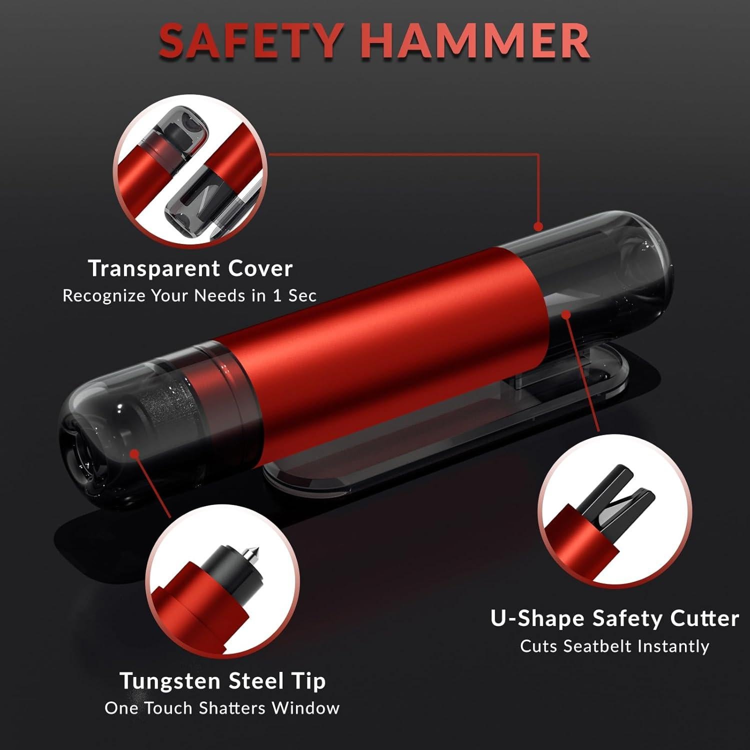Paquete de 4 Martillos de Seguridad AOVSTOXIC XL-002