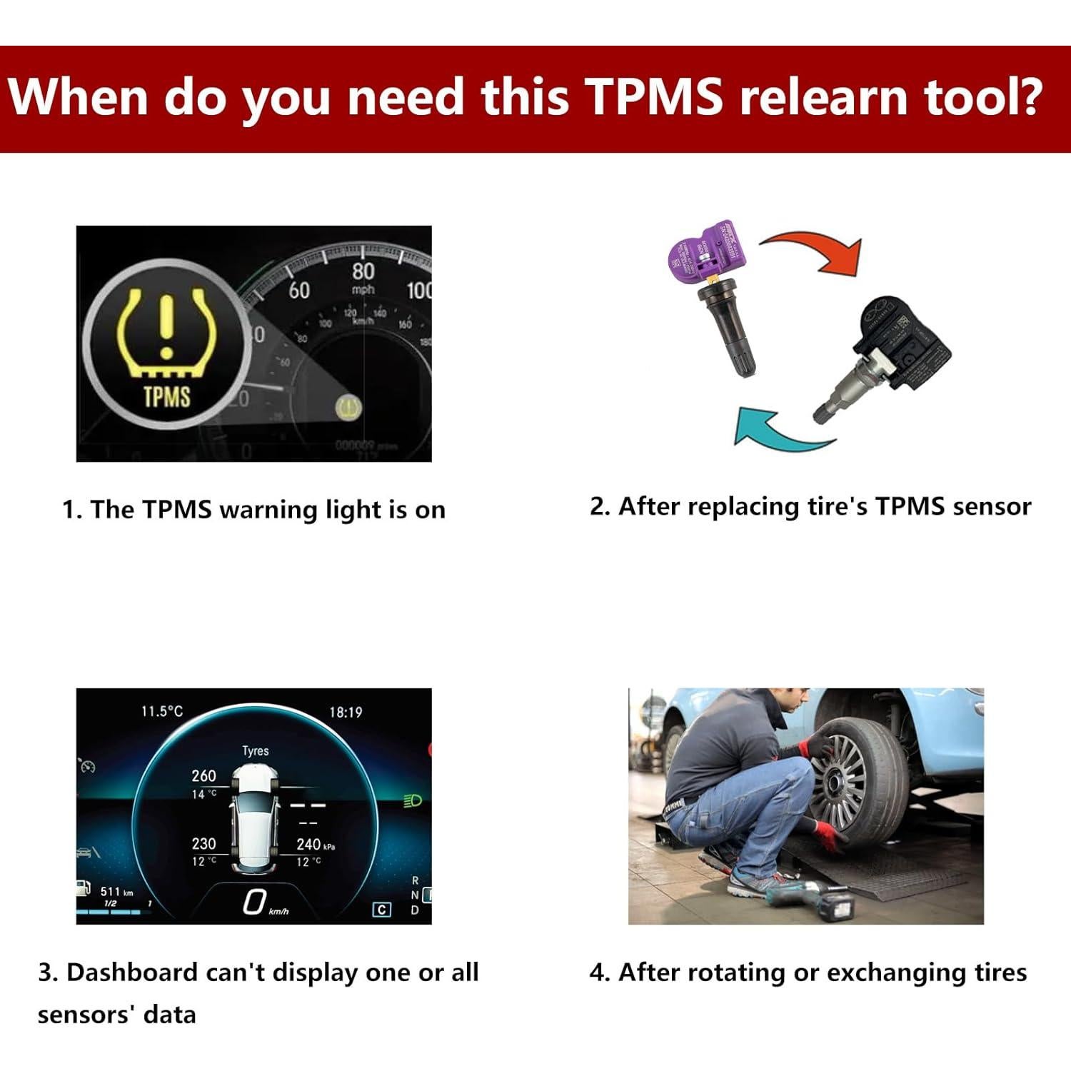 Herramienta TPMS EL-50449 para Ford Lincoln Mercury - Reinicio y Programación