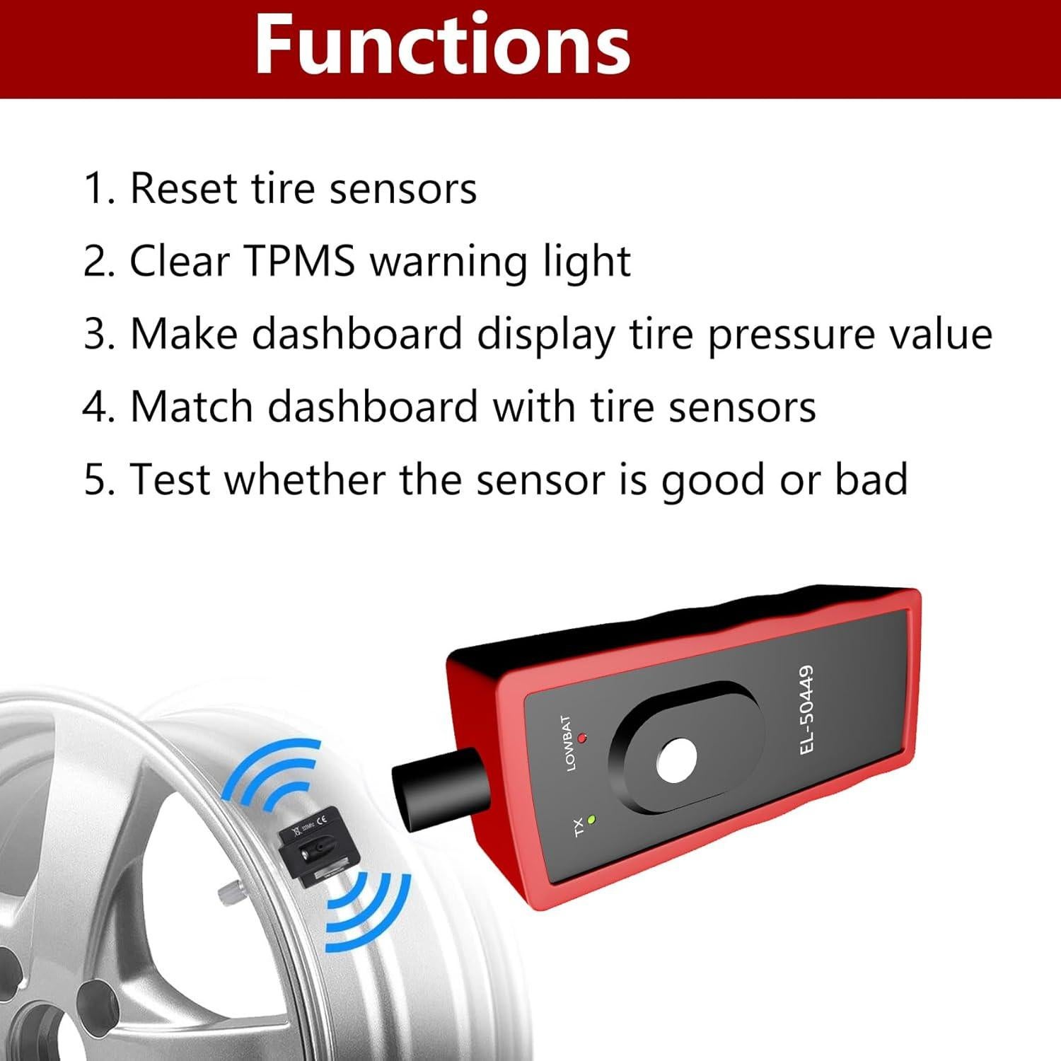 Herramienta TPMS EL-50449 para Ford Lincoln Mercury - Reinicio y Programación
