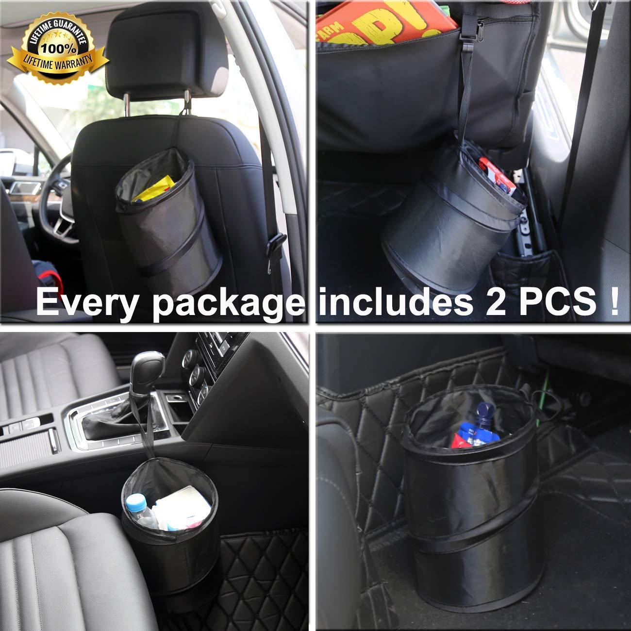 Basurero Plegable para Auto KITBEST 2 Pack Negro 1 Galón