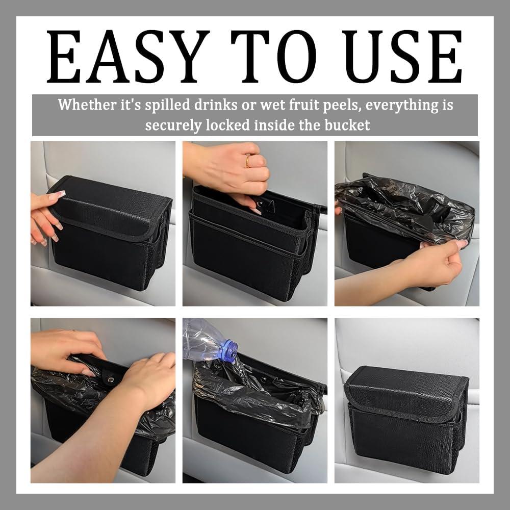 Cubeta de Basura Plegable Figpade para Auto con Tapa Magnética
