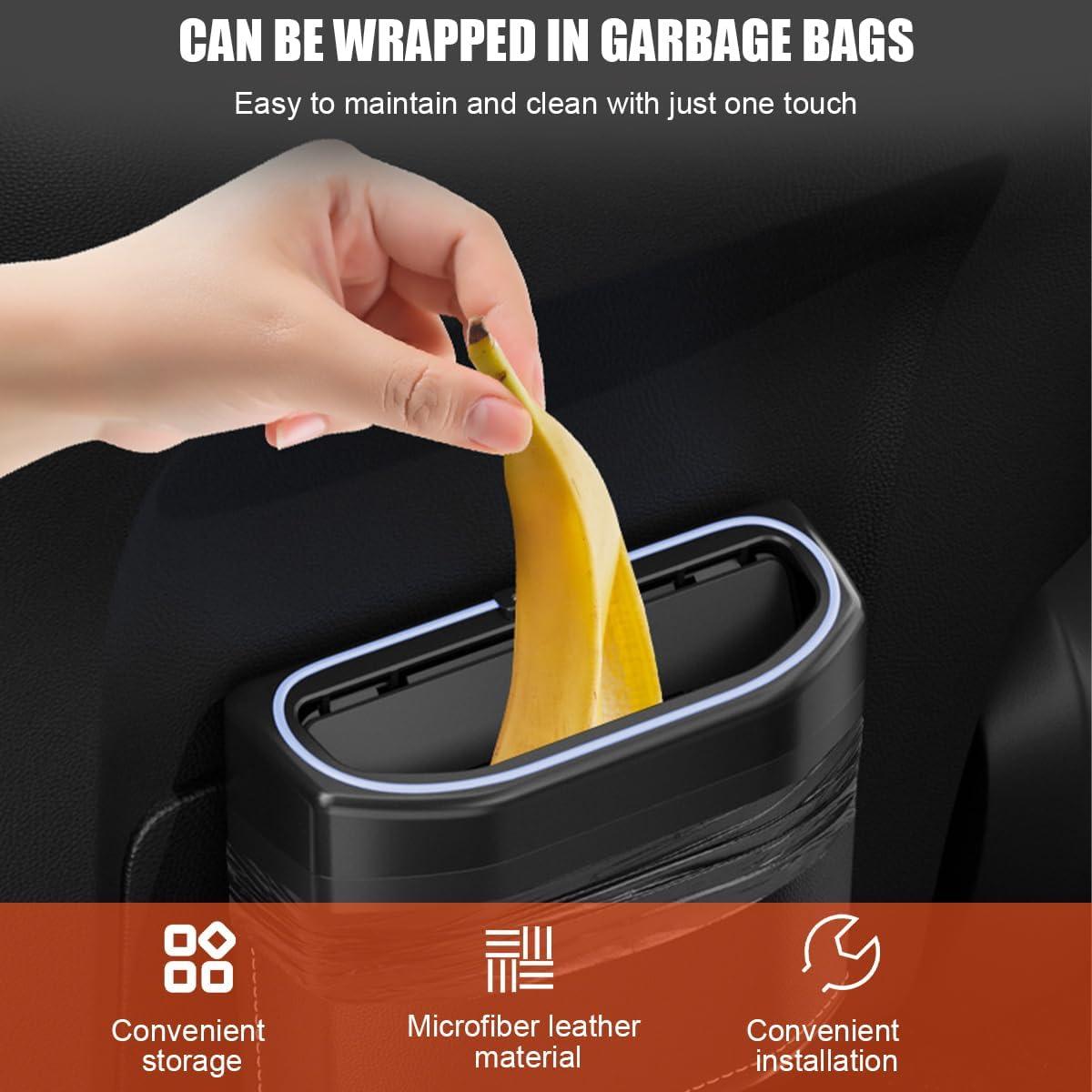 Basurero de Auto Sandfren Beige con Luz LED y Tapa 5.78L