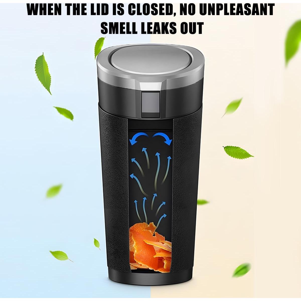 Basurero de Auto Sandfren Cilíndrico 1.2L Negro/Plata