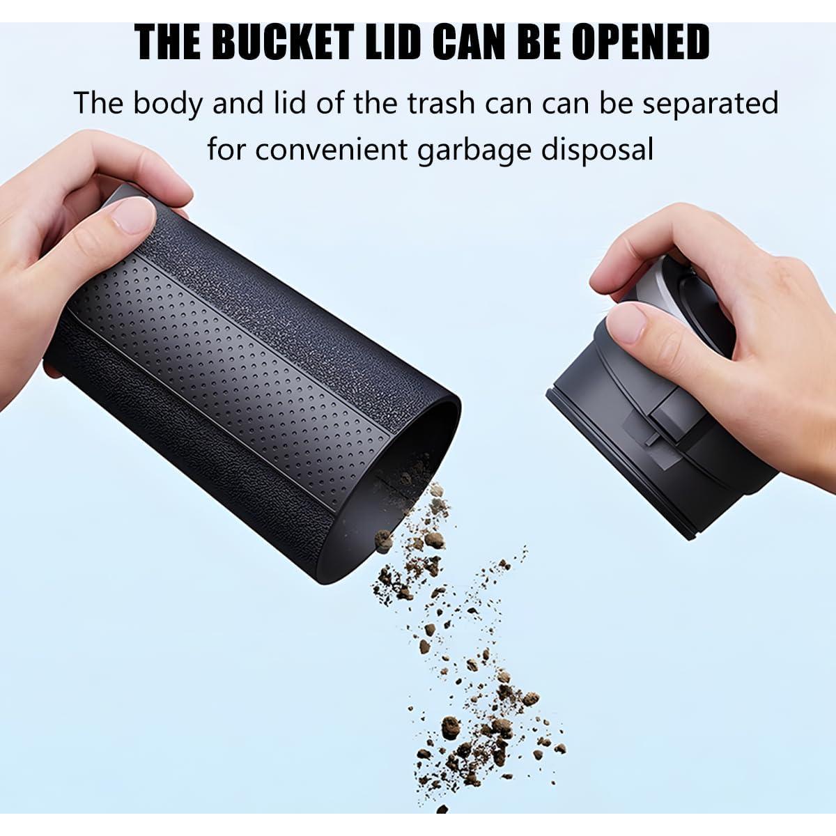 Basurero de Auto Sandfren Cilíndrico 1.2L Negro/Plata