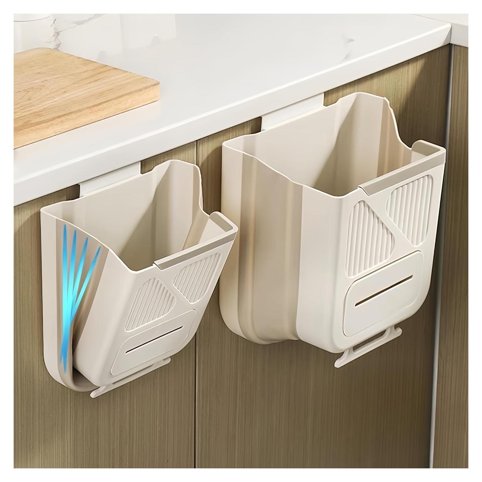 Cubo de Basura Plegable 10L Blanco - Ahorra Espacio para Cocina