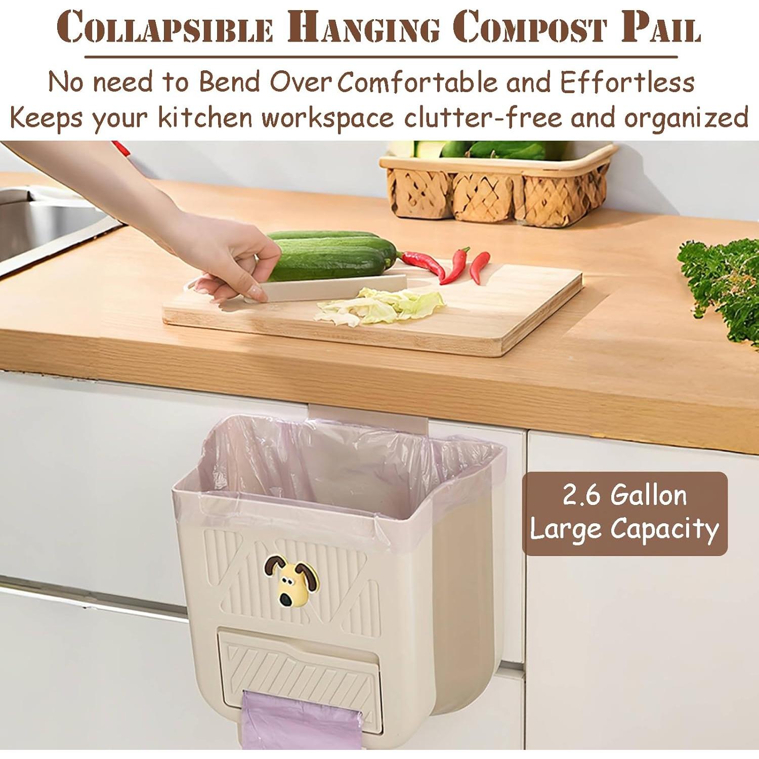 Cubo de Basura Plegable 10L Blanco - Ahorra Espacio para Cocina