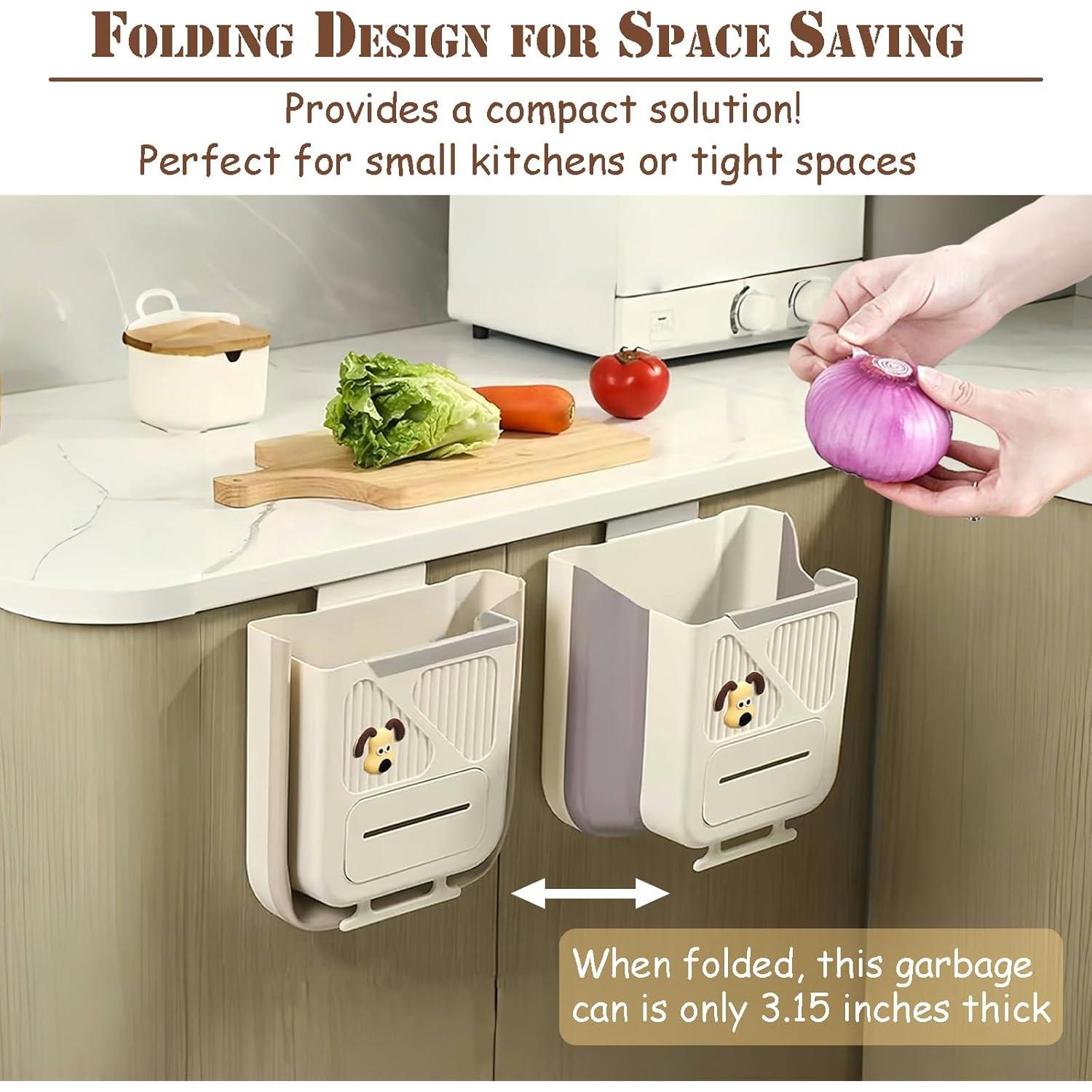 Cubo de Basura Plegable 10L Blanco - Ahorra Espacio para Cocina