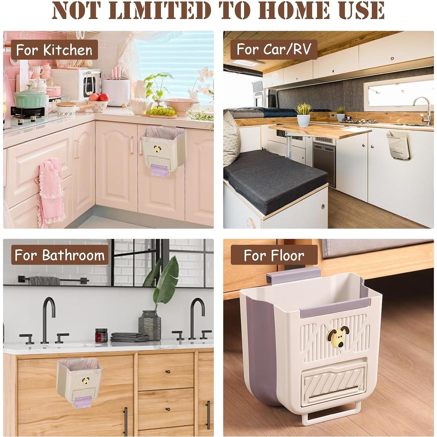 Cubo de Basura Plegable 10L Blanco - Ahorra Espacio para Cocina