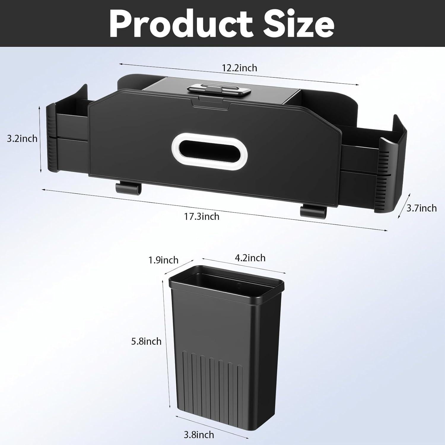 Organizador de respaldo de asiento de coche Hiitytin 7 en 1 Negro