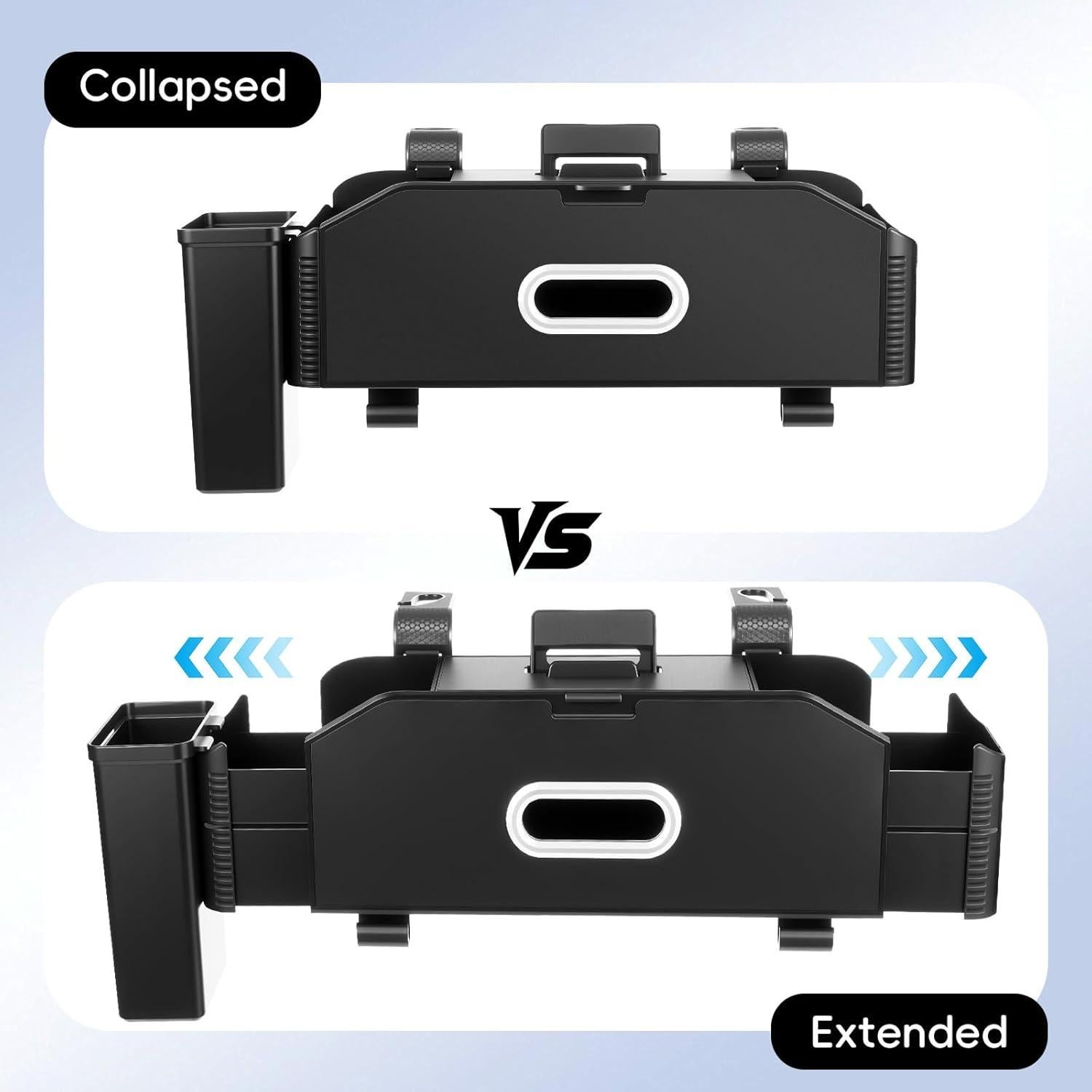 Organizador de respaldo de asiento de coche Hiitytin 7 en 1 Negro