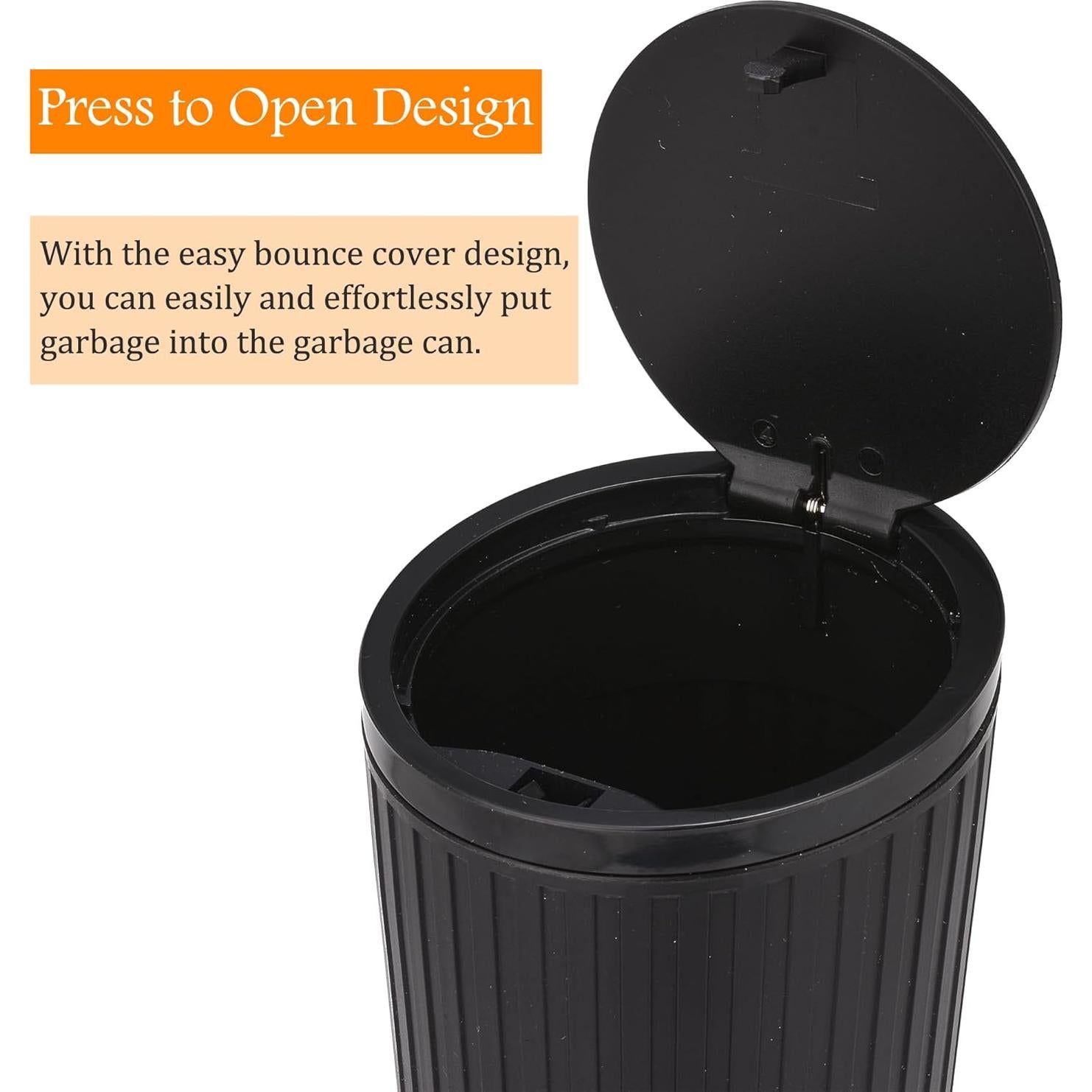 Mini Basurero de Coche AuMoHall Negro Compacto 16.28 cm