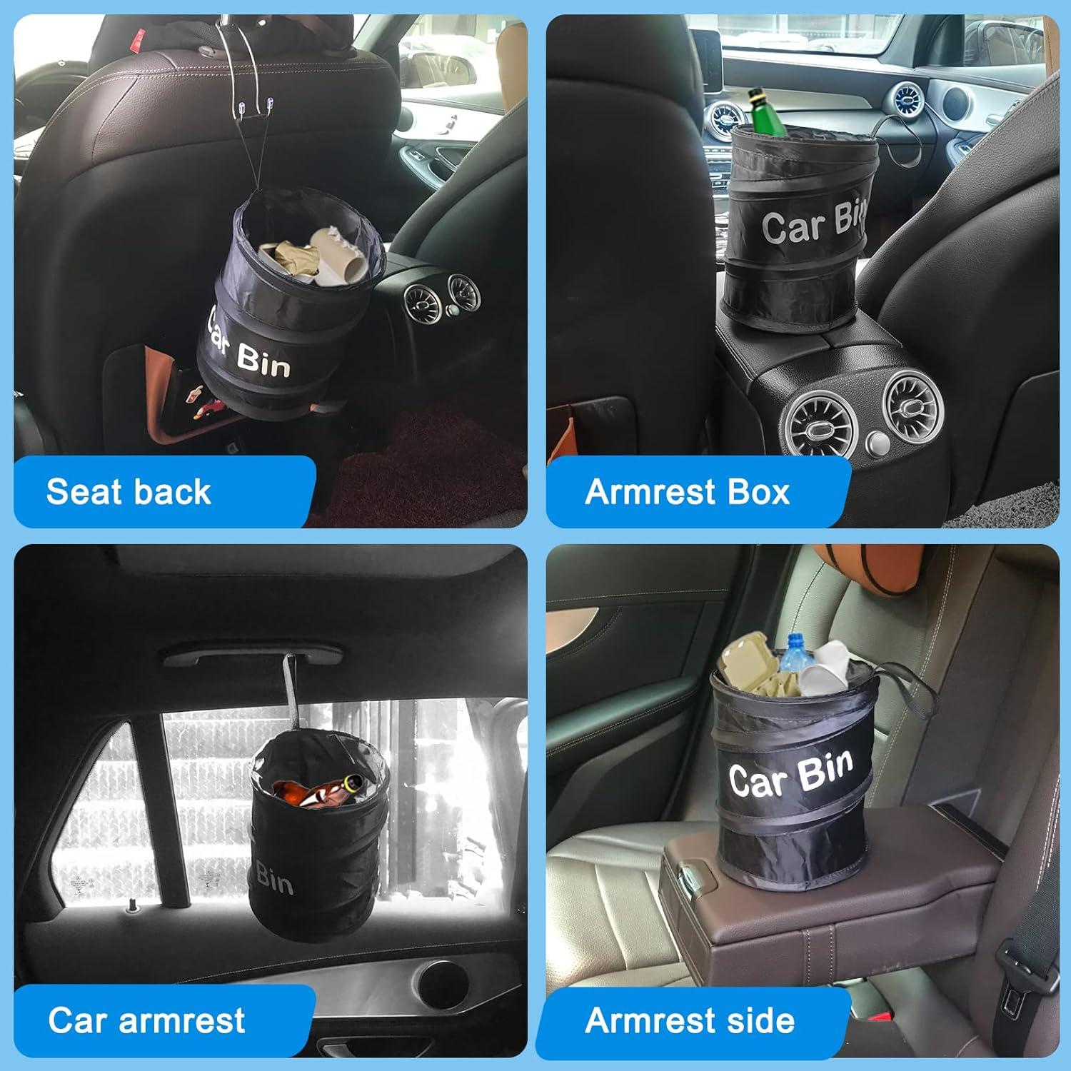 Basurero de Coche Plegable AHIER 2 Pcs con 30 Bolsas