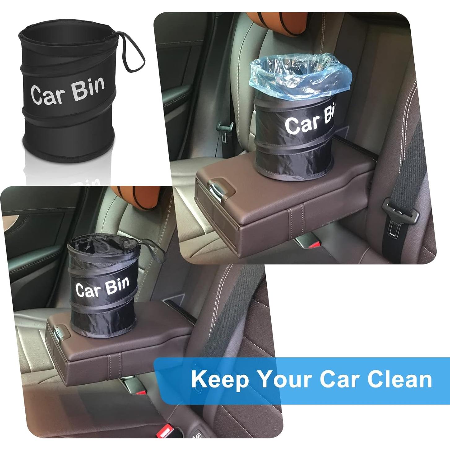 Basurero de Coche Plegable AHIER 2 Pcs con 30 Bolsas