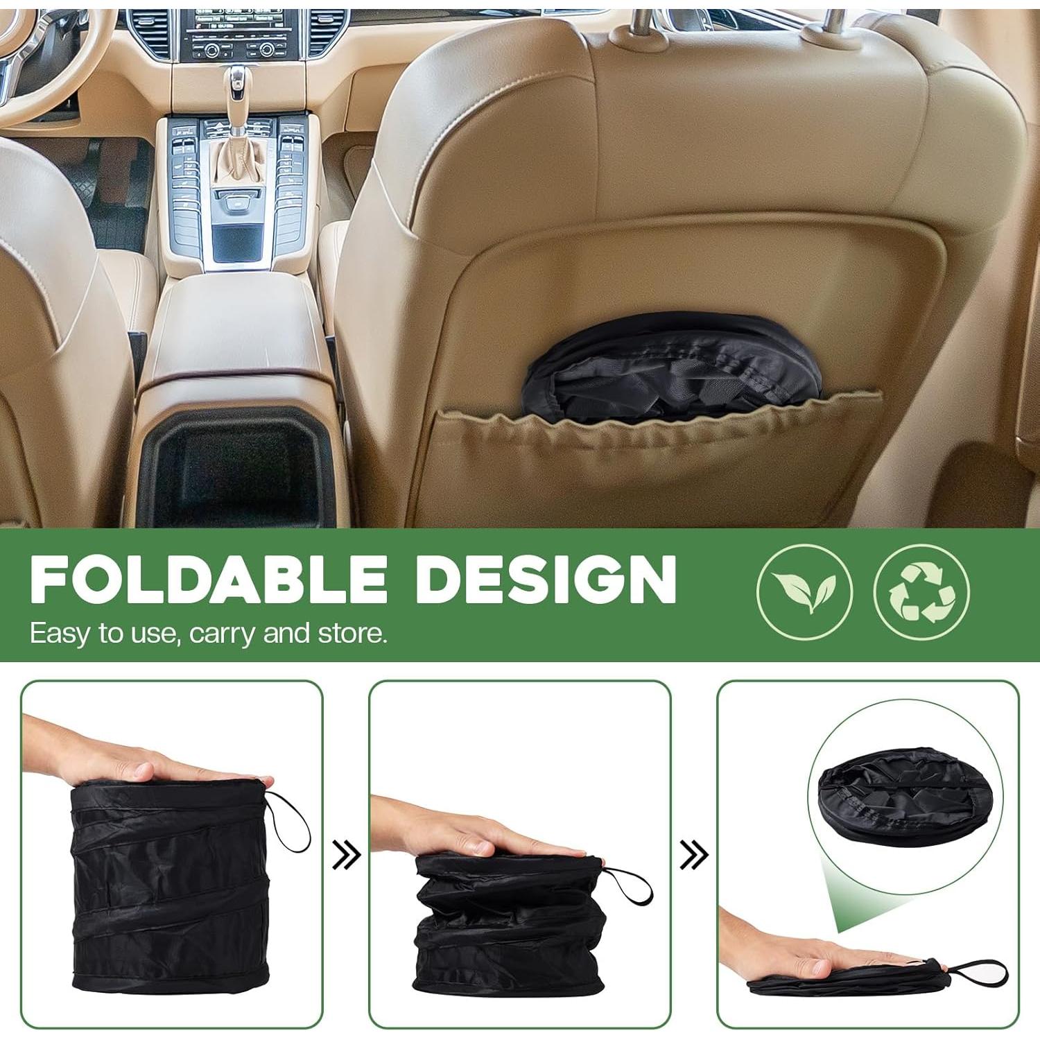 Bote de Basura Plegable ZJoey para Automóvil 7.57L Negro