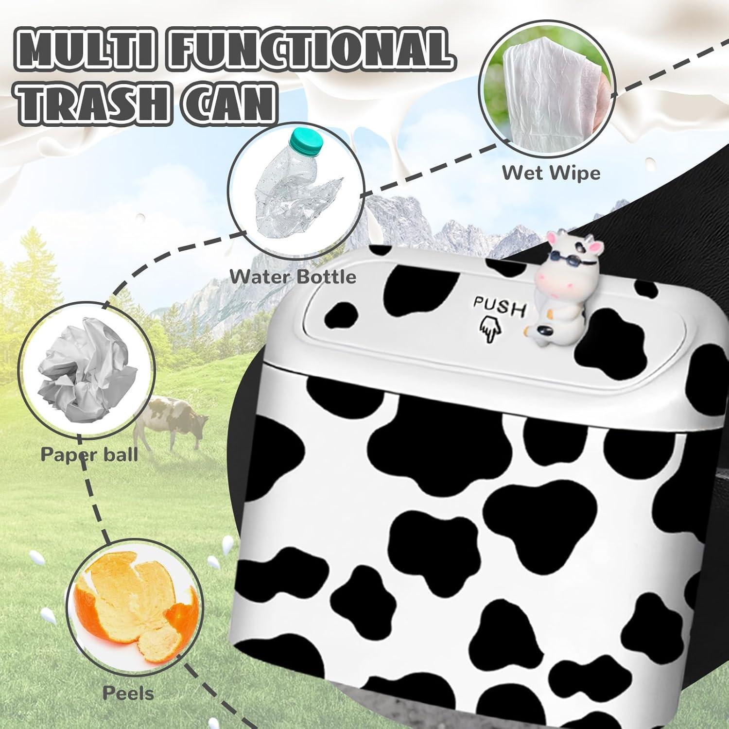 Basurero Automotriz SuperKaKa Blanco con Estampado de Vaca