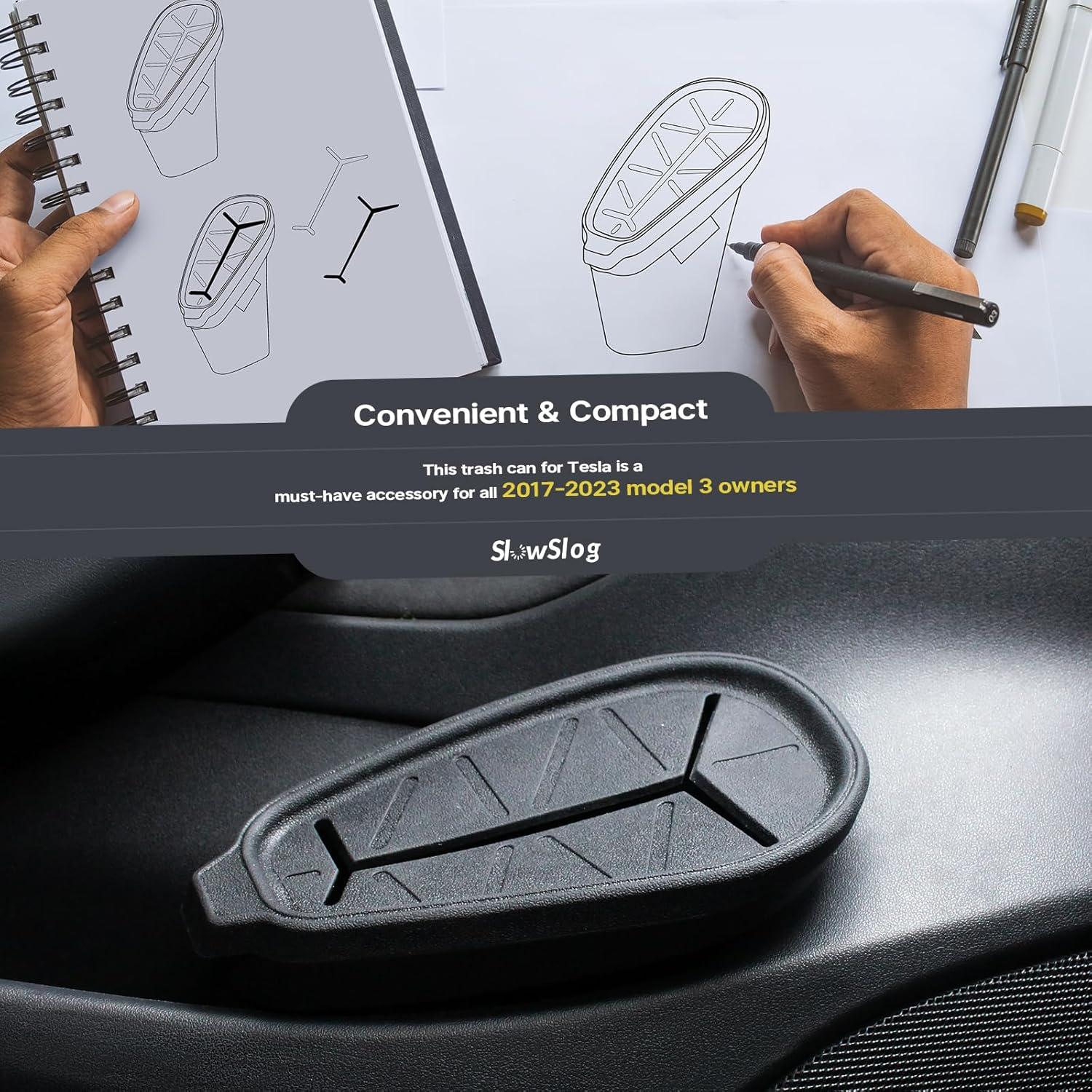 Basurero para Tesla Model 3 2017-2023 - Accesorio Con Tapa