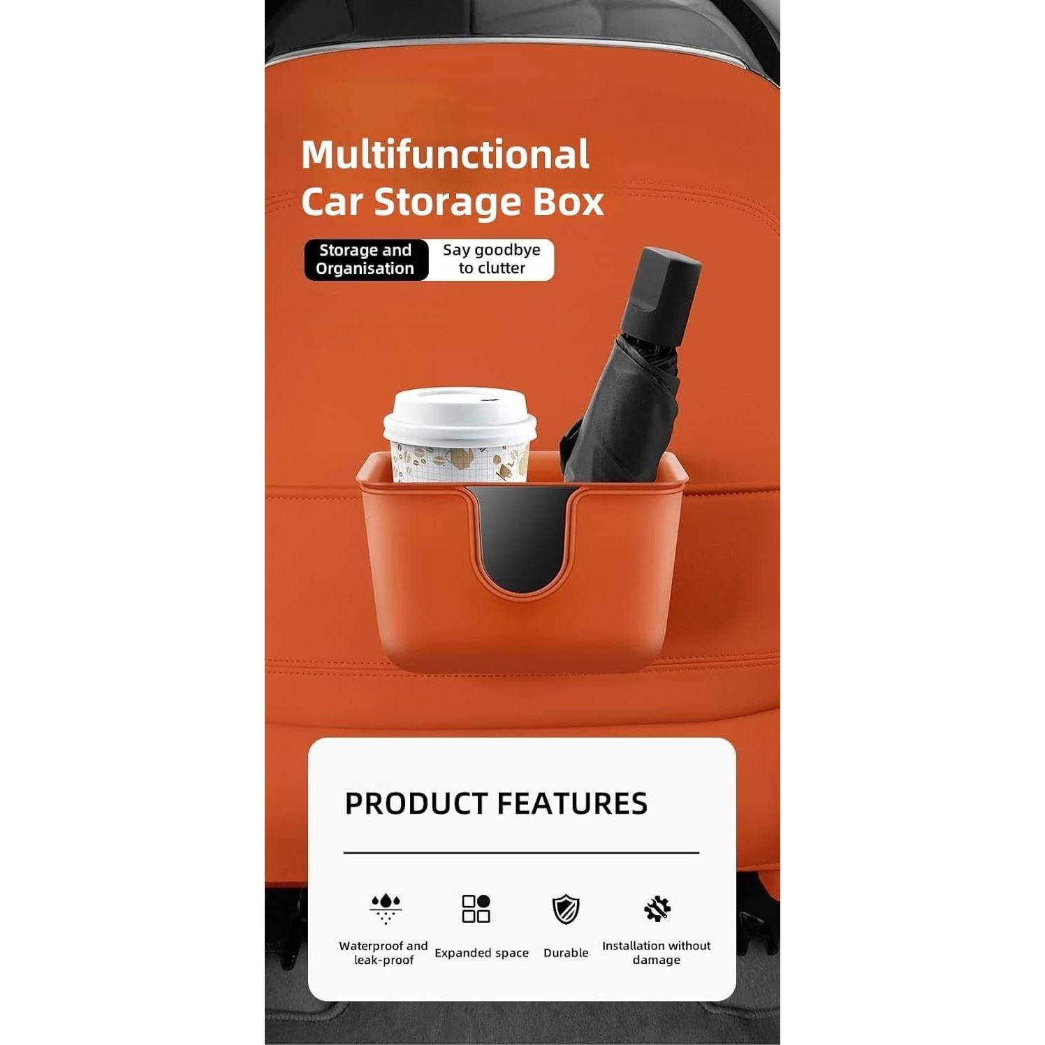 Bote de Basura para Auto AOWIS - Organizador a Prueba de Fugas Negro