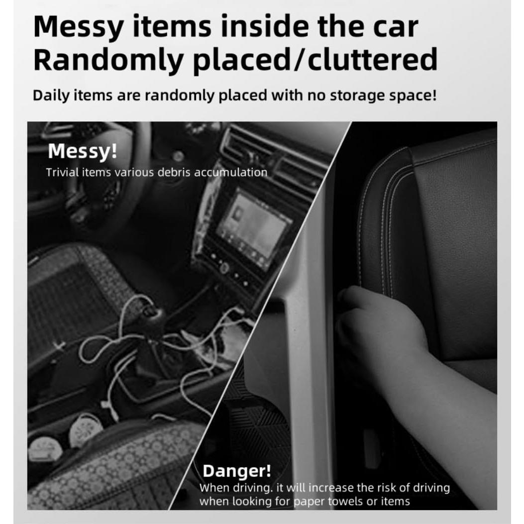 Bote de Basura para Auto AOWIS - Organizador a Prueba de Fugas Negro