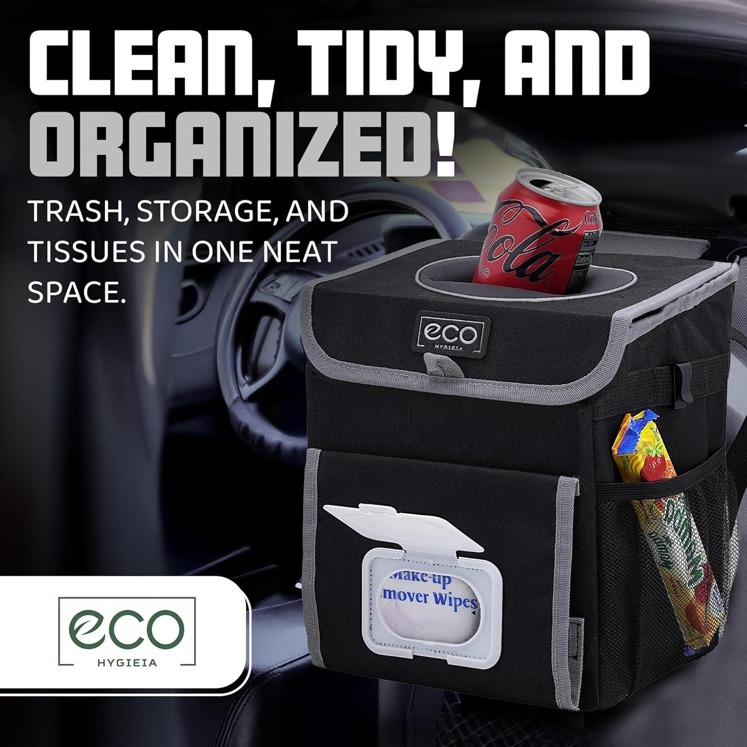 Basurero de Auto Eco Hygieia 9L Impermeable con Bolsillos