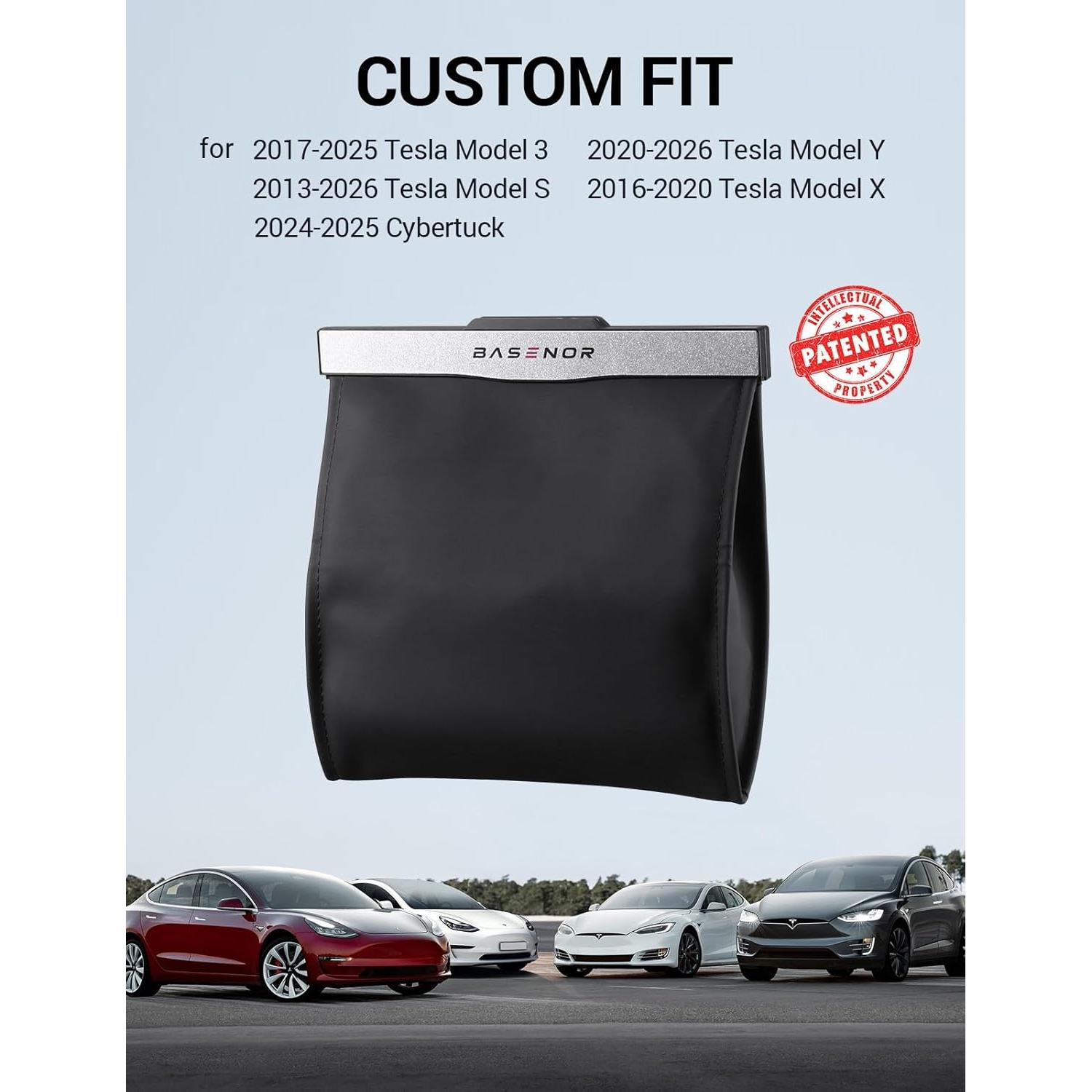 Basurero BASENOR para Tesla Model Y/3/S/X/Cybertruck 2017-2026