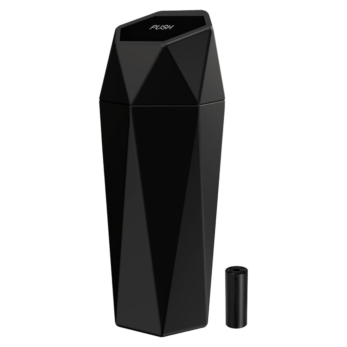 Basurero de Coche SZEOF 600ml Negro con Tapa Rebatible