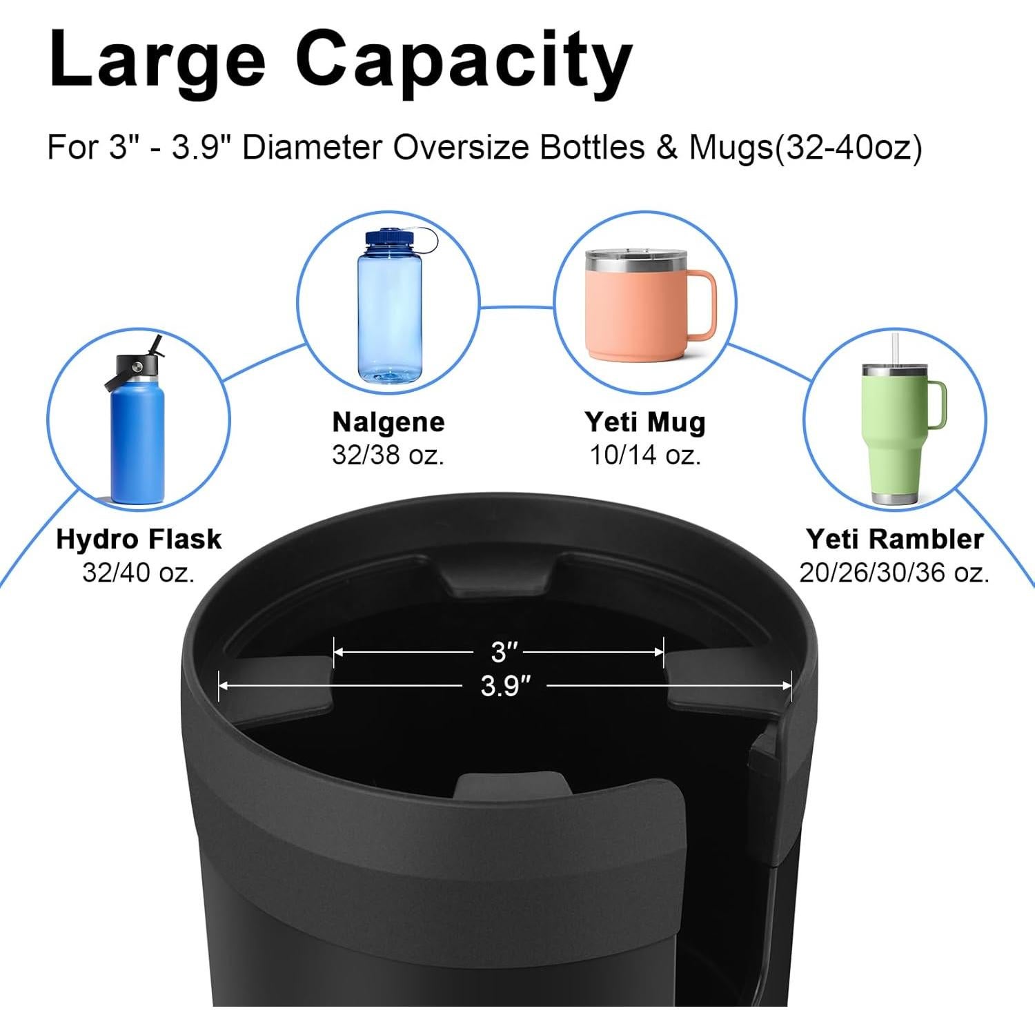 Expansor de Soporte para Tazas Kincown Negro Ajustable 7.6-9.9 cm