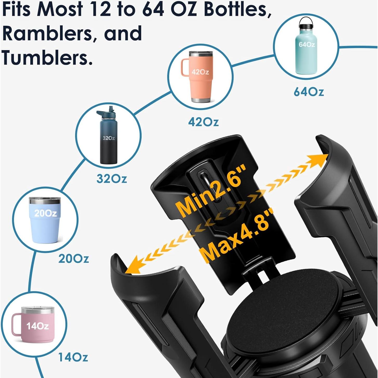 Expansor de Portavasos para Coche FLLIK CH09-H-1-A Ajustable