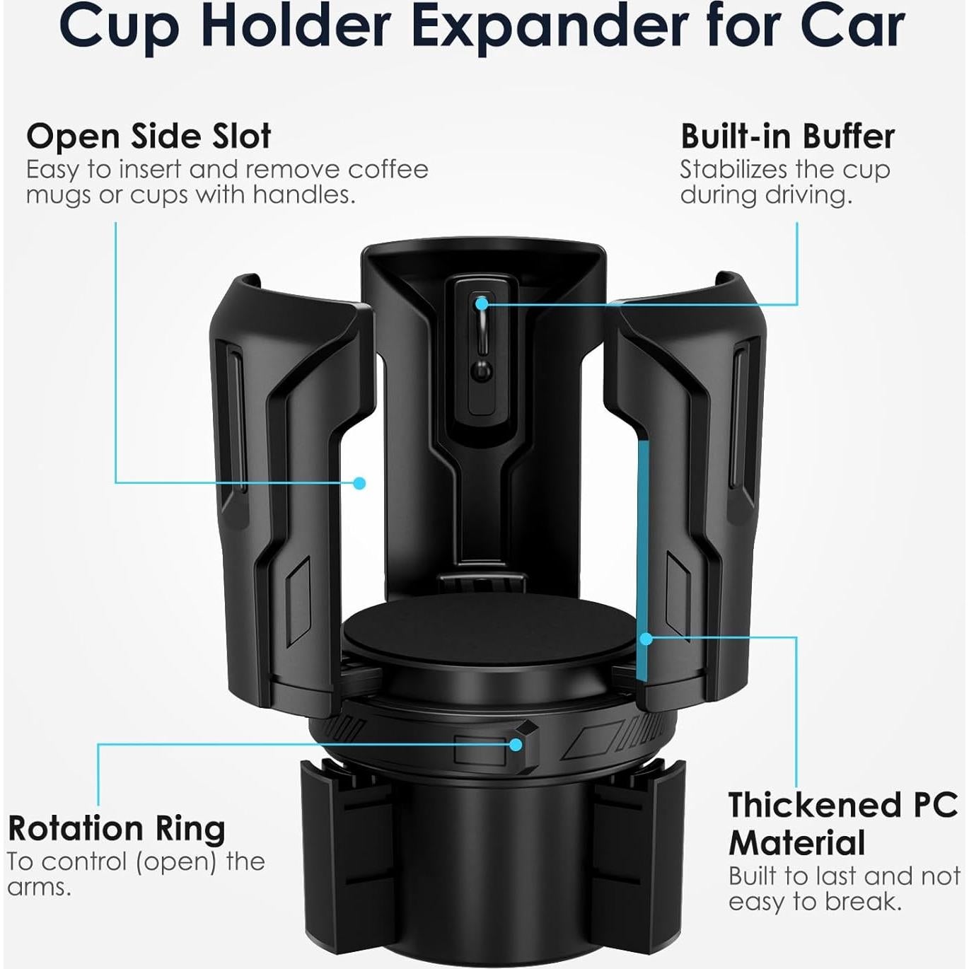 Expansor de Portavasos para Coche FLLIK CH09-H-1-A Ajustable