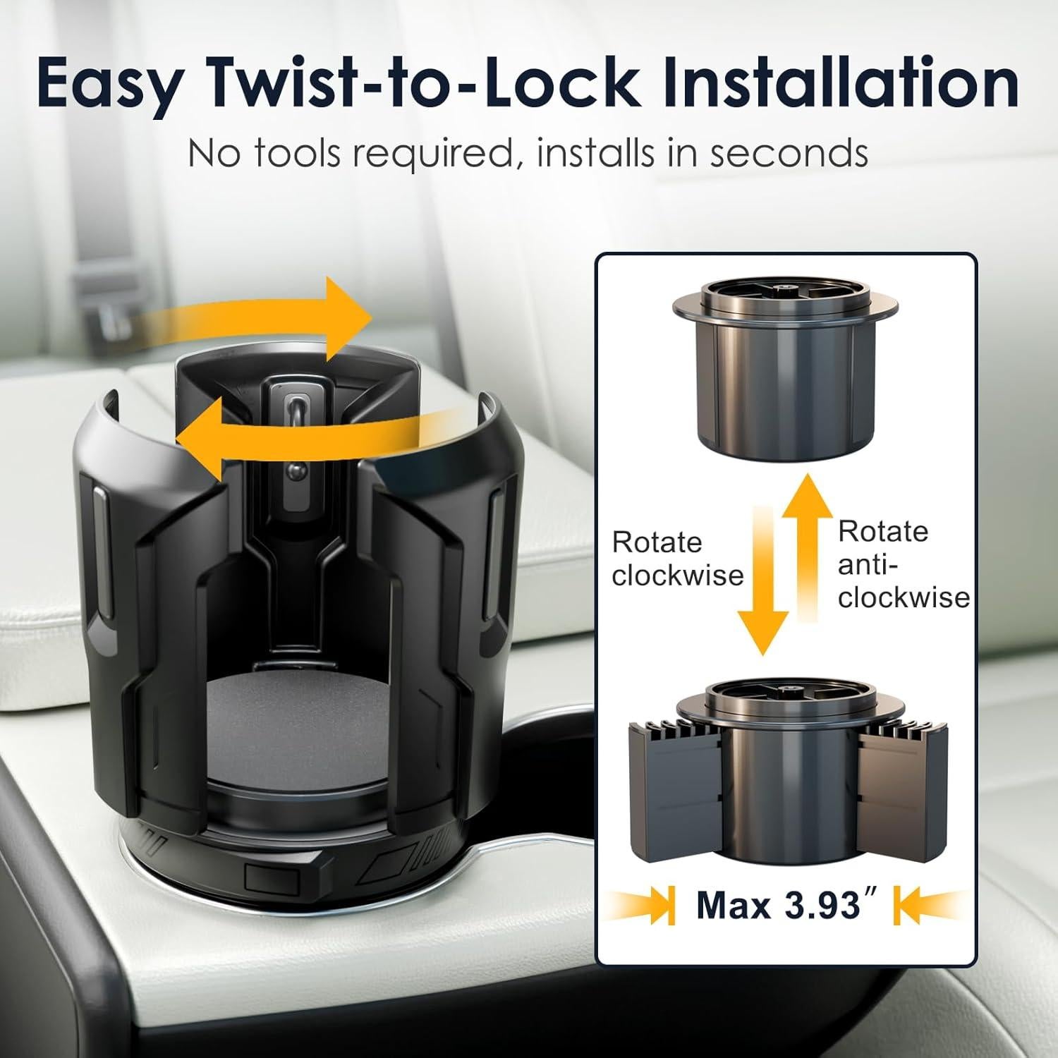 Expansor de Portavasos para Coche FLLIK CH09-H-1-A Ajustable