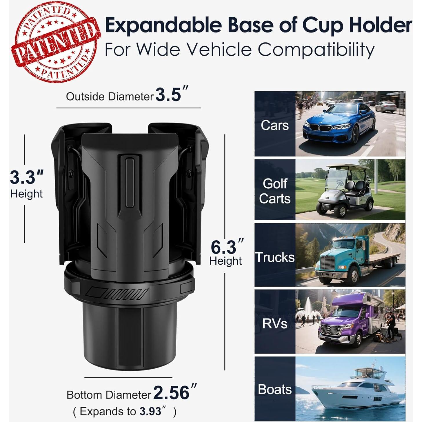 Expansor de Portavasos para Coche FLLIK CH09-H-1-A Ajustable