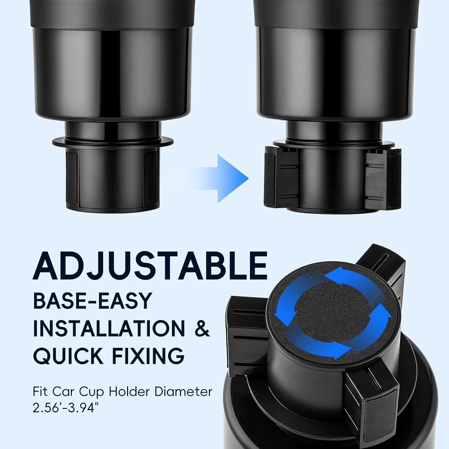 Expansor Soporte Tazas Coche RAYMYLO Ajustable Negro 6.5-10 cm