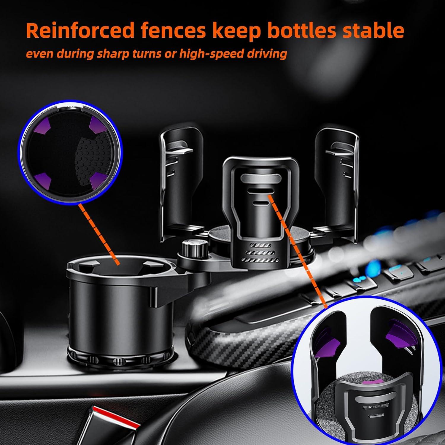 Soporte Organizador de Tazas Ajustable Elecphbo 2-en-1 Negro