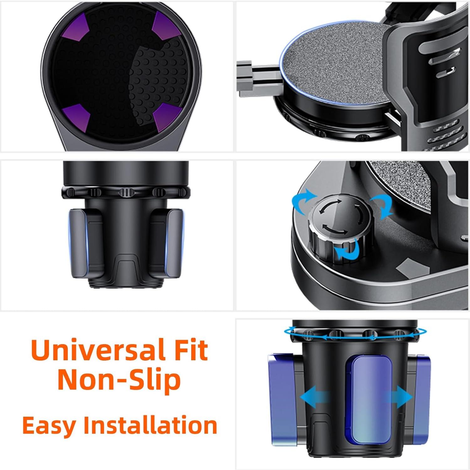 Soporte Organizador de Tazas Ajustable Elecphbo 2-en-1 Negro