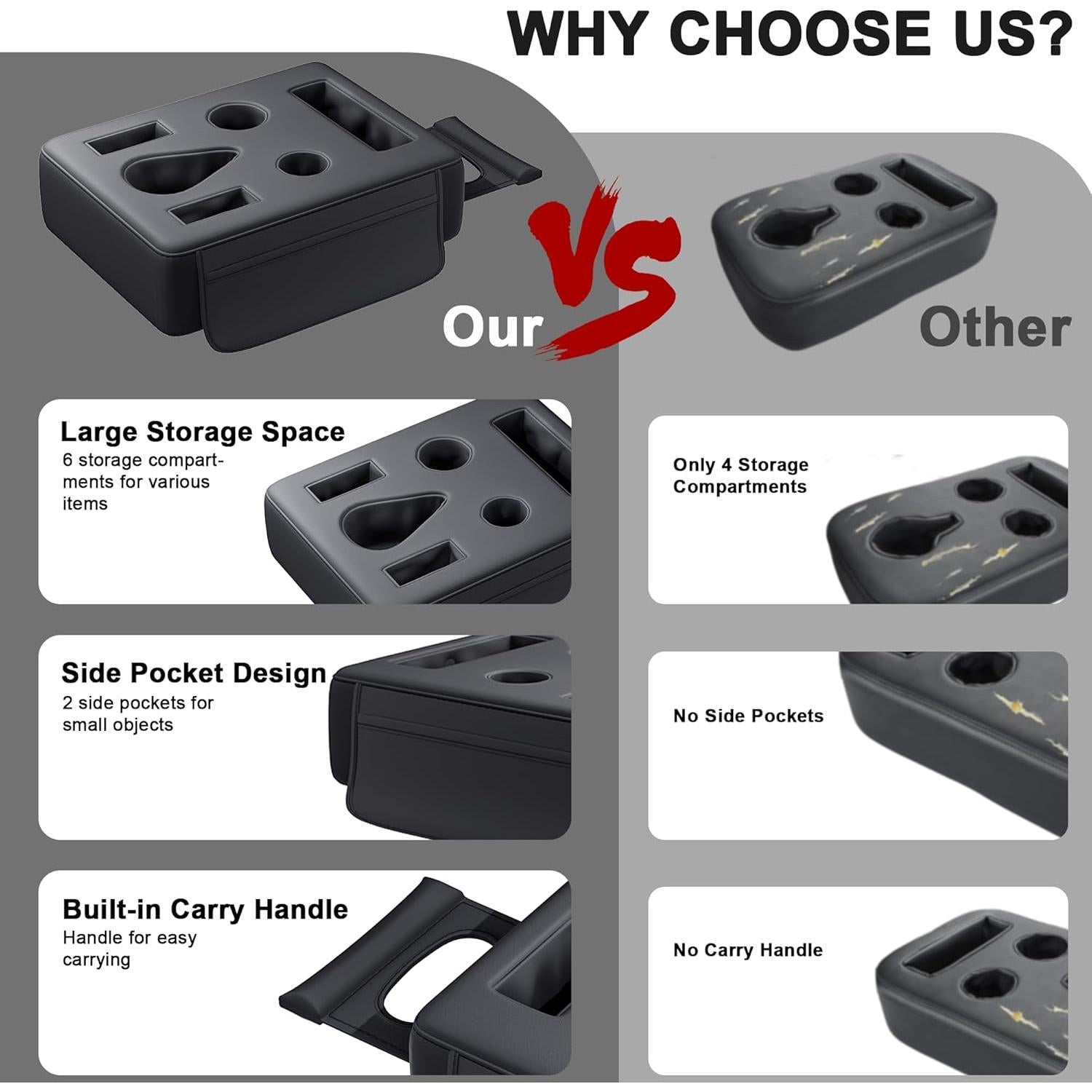 Soporte para Tazas de Auto PICURA 6 en 1 Cuero PU Negro