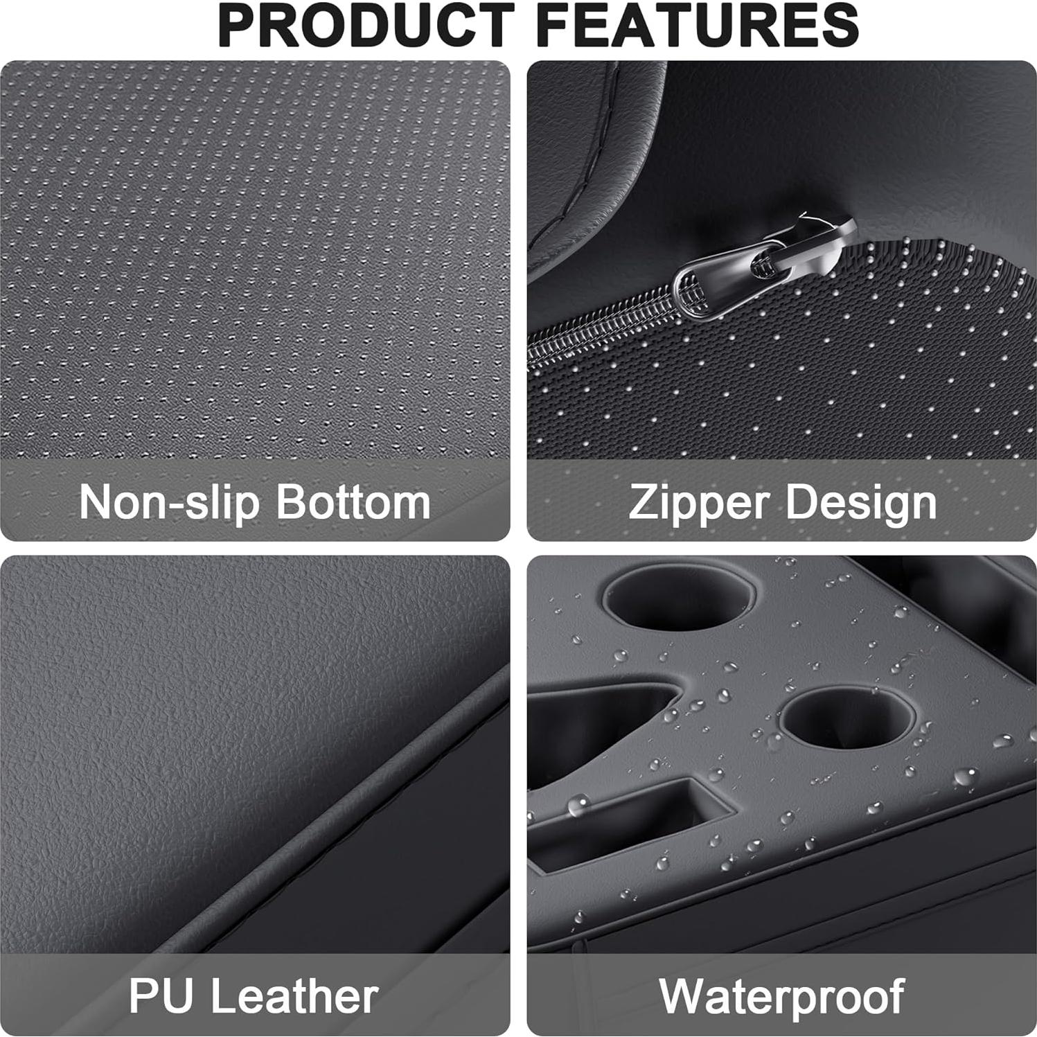 Soporte para Tazas de Auto PICURA 6 en 1 Cuero PU Negro