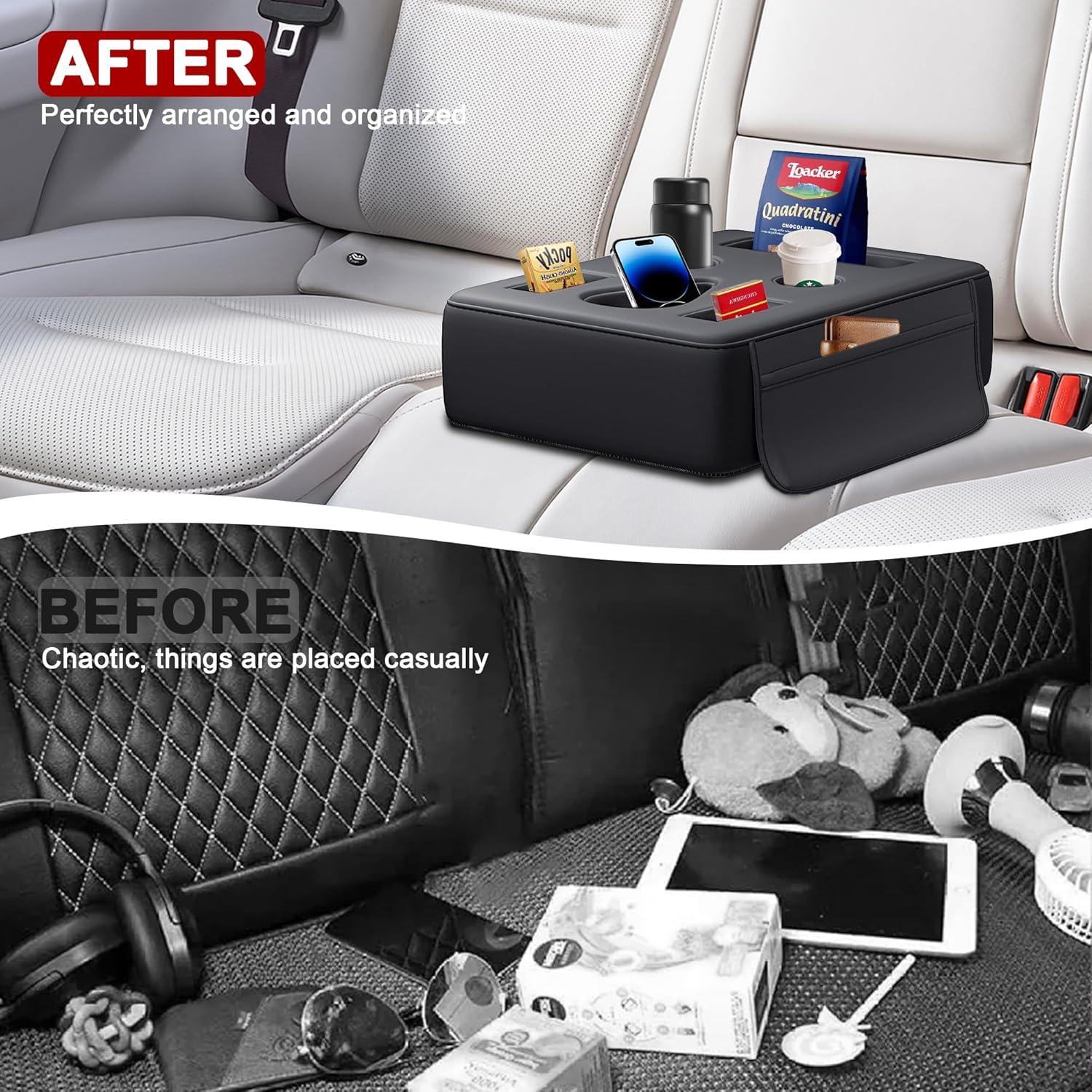 Soporte para Tazas de Auto PICURA 6 en 1 Cuero PU Negro