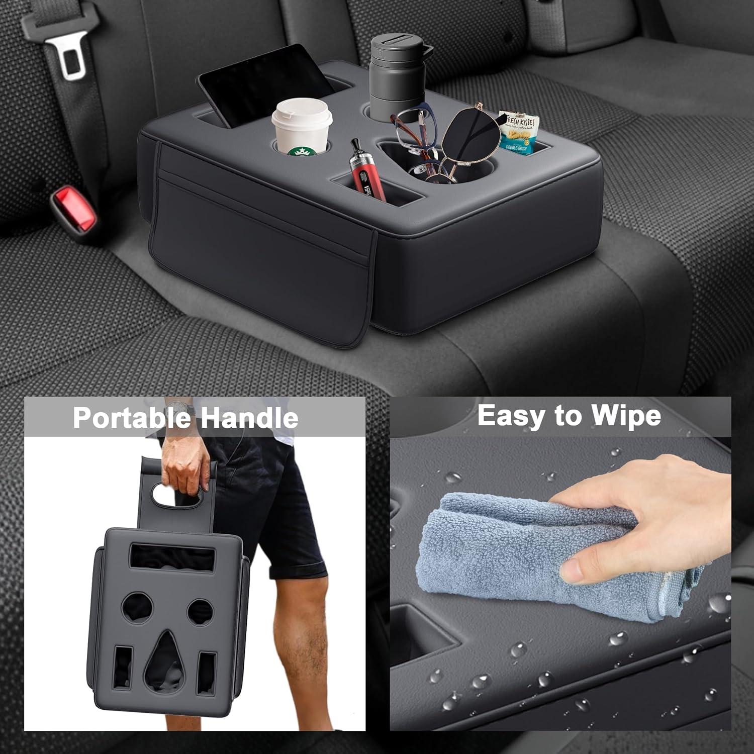 Soporte para Tazas de Auto PICURA 6 en 1 Cuero PU Negro