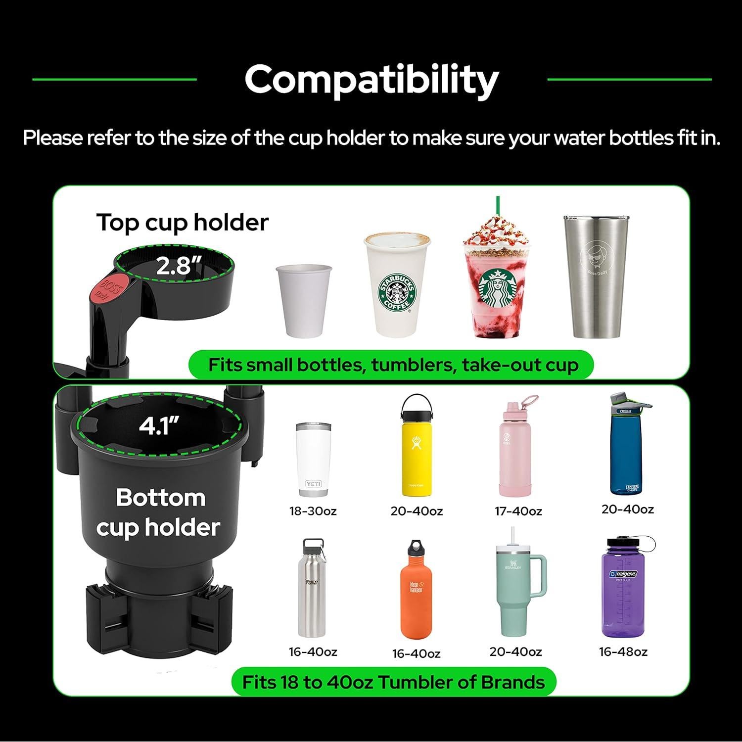 Soporte para Tazas de Coche BOSS DADY Triple Ajustable