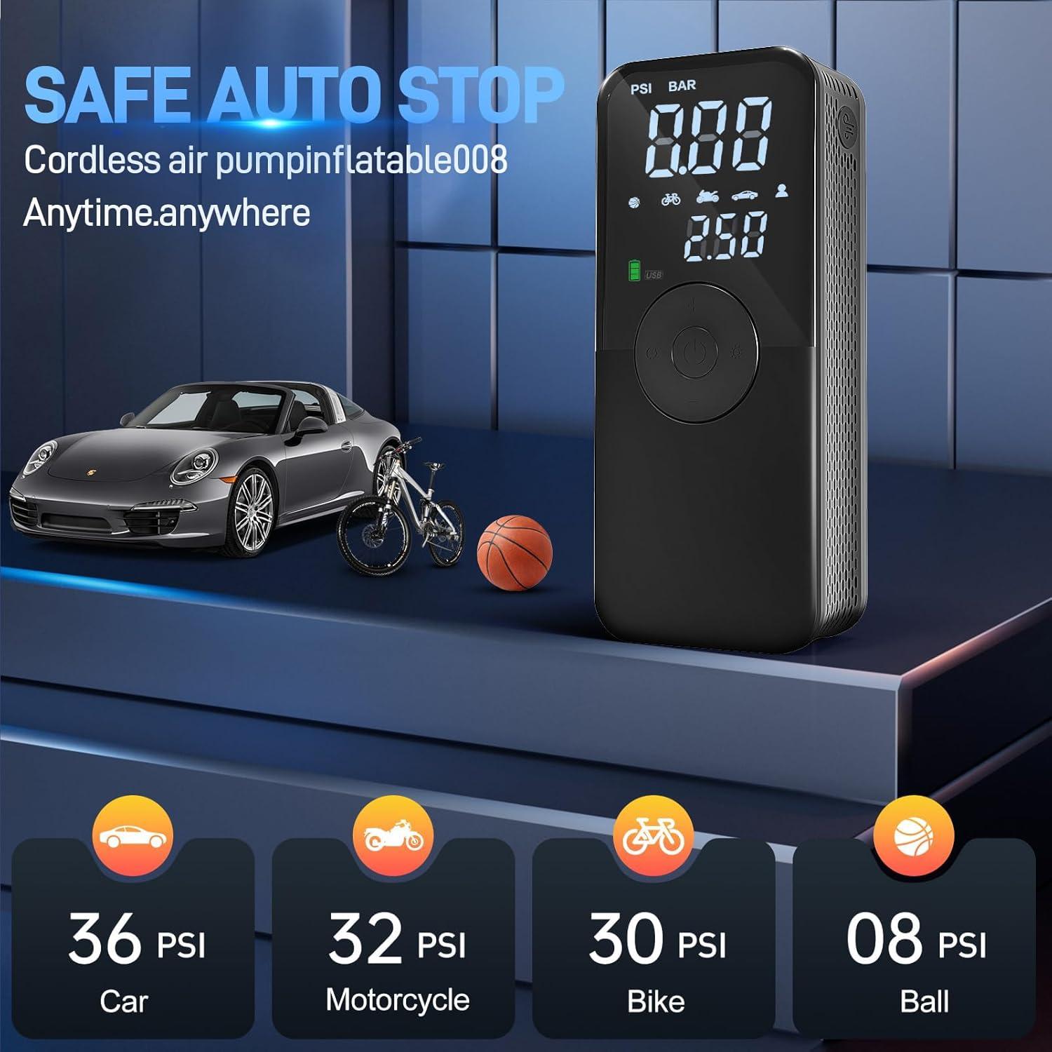 Compresor de Aire Portátil TECBOT A8 150PSI para Neumáticos