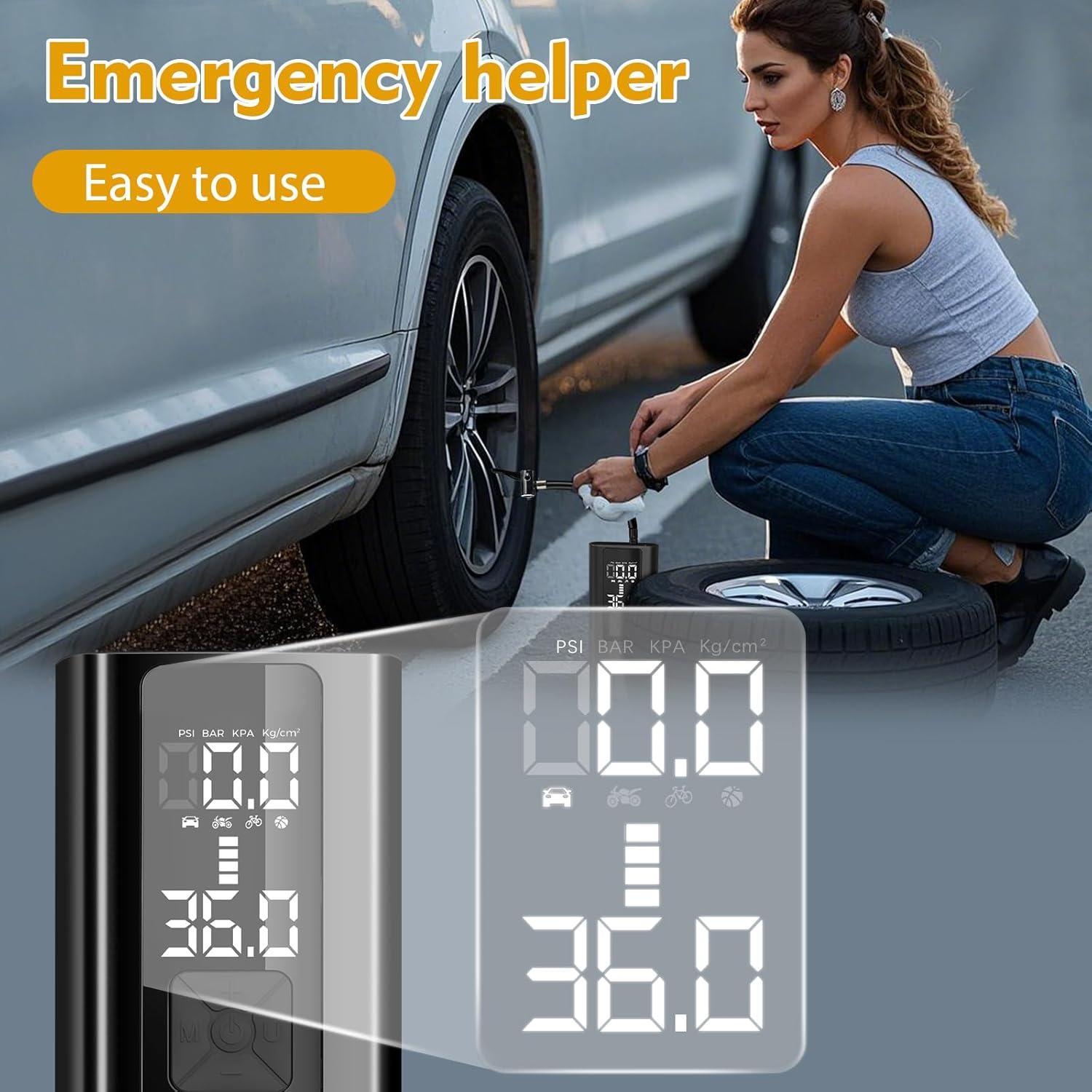 Compresor de Aire Portátil Yaseme 150 PSI con Luz LED