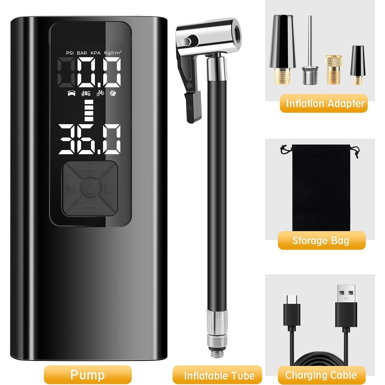 Compresor de Aire Portátil Yaseme 150 PSI con Luz LED