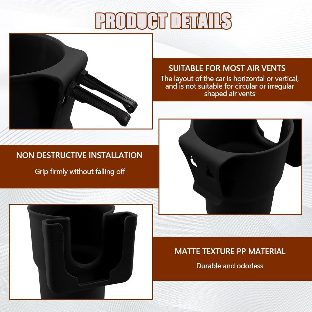 Expansor Soporte Tazas Coche HQRNYP 2-en-1 Negro