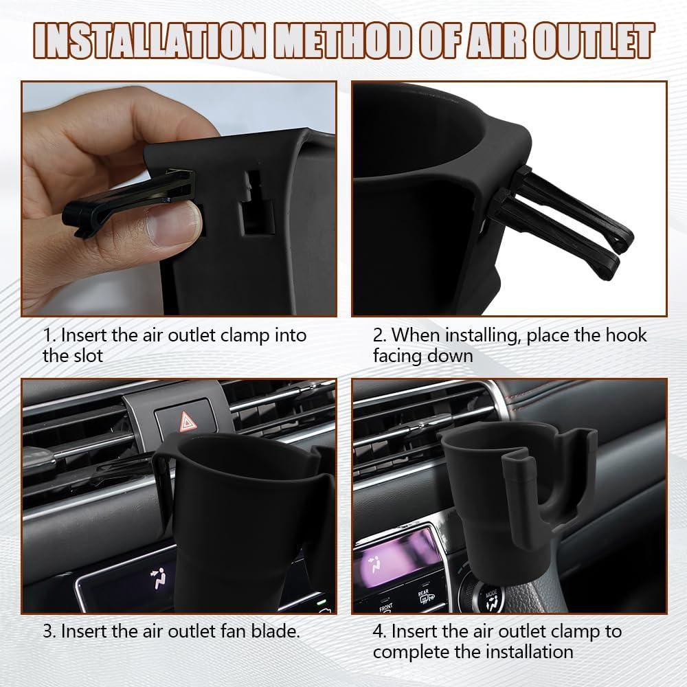 Expansor Soporte Tazas Coche HQRNYP 2-en-1 Negro