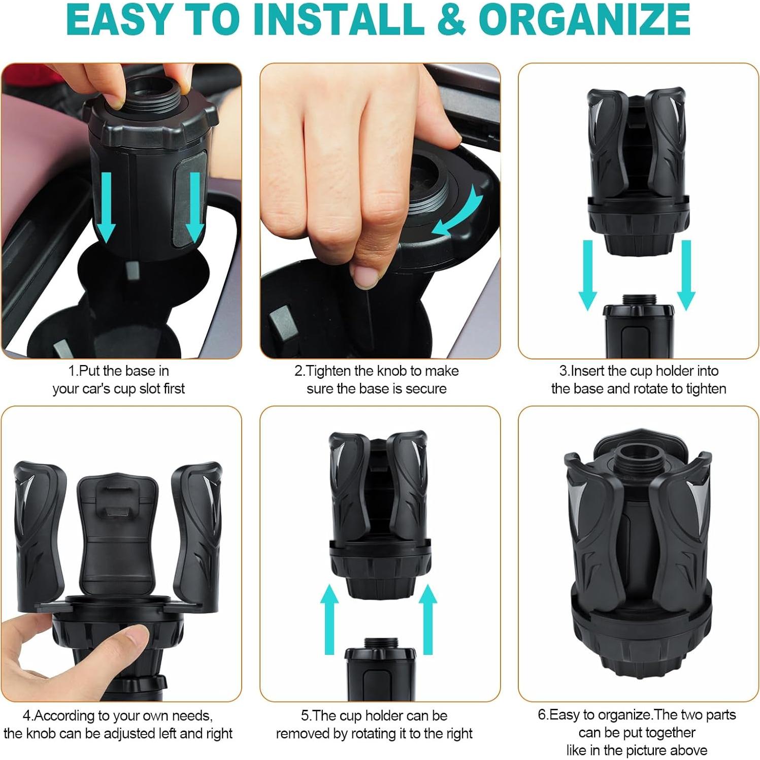 Soporte para Tazas de Auto Eclatify Ajustable Negro 23 cm